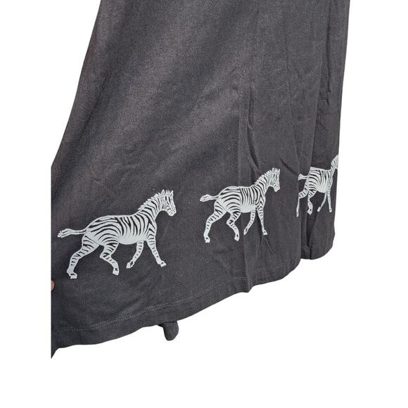 Vtg 90s Y2k TY Original Black White Zebra Cotton Maxi Side Slit Tank Dress M - Picture 3 of 7